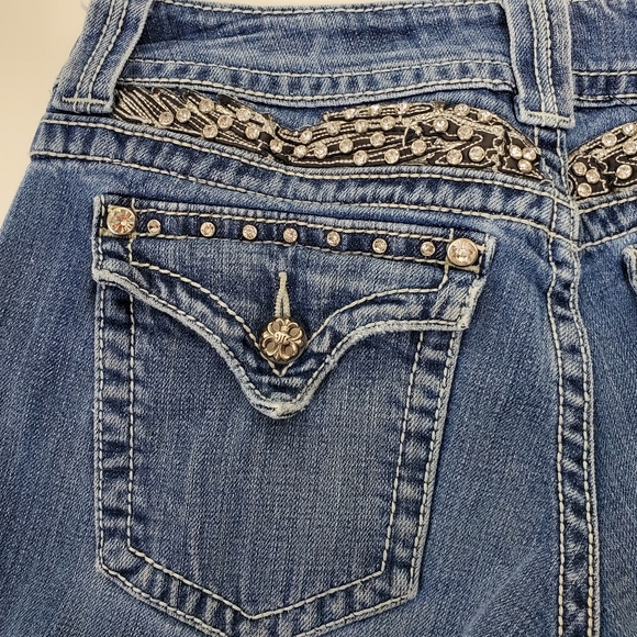 Miss  Me rhinestone bling studded bootcut JP5011-3 jeans size 29 - Picture 12 of 16
